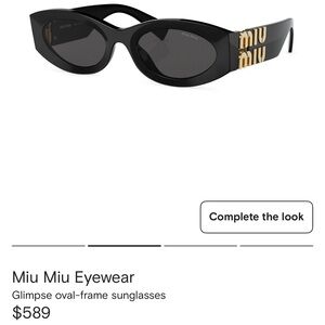 Miu Miu Black Oval Sunglasses